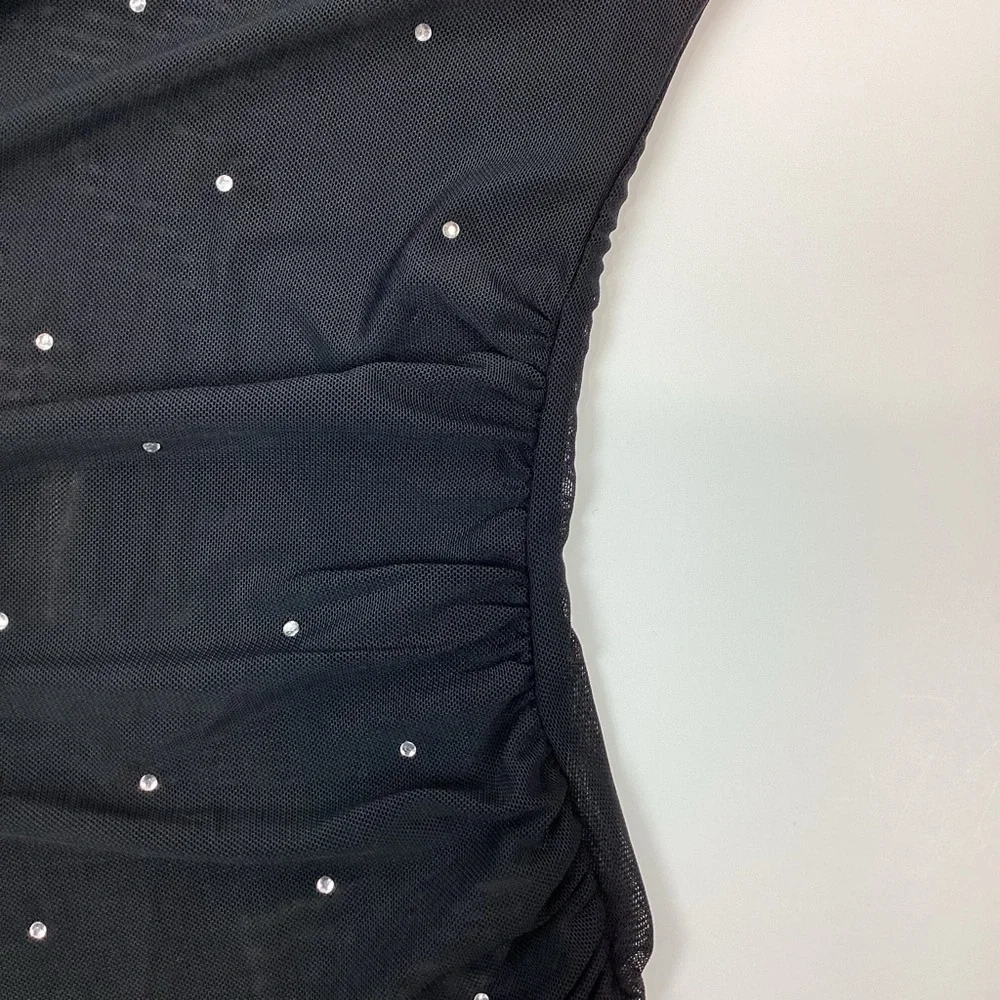 NWOT Rebecca Minkoff Black Sheer Gemstone Top | Medium